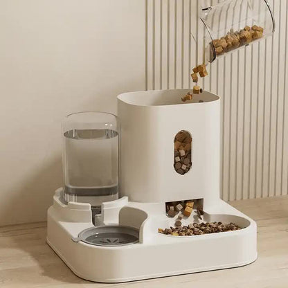 🍽️ Yellow Automatic Pet Feeder & Water Dispenser – 2-in-1 Smart Feeding Station