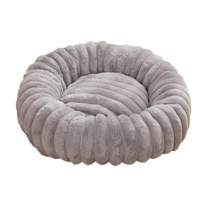 🛏️ Beige Plush Round Pet Bed – 40cm Cozy Sleeping Mat for Pets