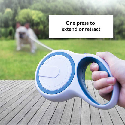 Blue Retractable Pet Leash – 5M Tangle-Free Walking Lead