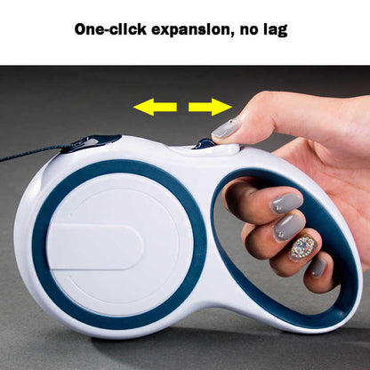 Blue Retractable Pet Leash – 5M Tangle-Free Walking Lead