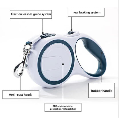 3M Dark Blue Retractable Pet Leash - Tangle-Free Dog & Cat Walking