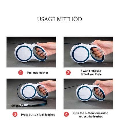 3M Dark Blue Retractable Pet Leash - Tangle-Free Dog & Cat Walking