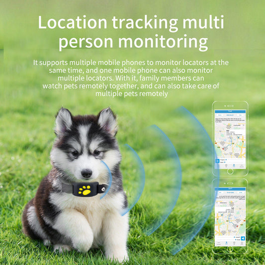Black Real-Time Pet GPS Tracker Locator – Multi-Mode Positioning with Magnetic Charging for Dogs & Cats