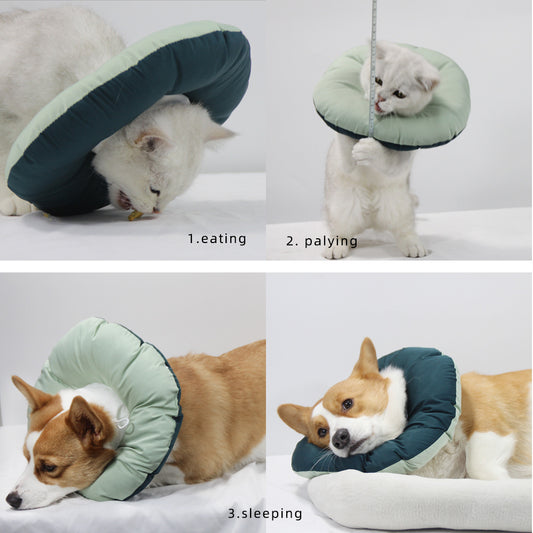 Yellow Adjustable Soft Elizabethan Collar for Pets - Comfortable Recovery Aid - S