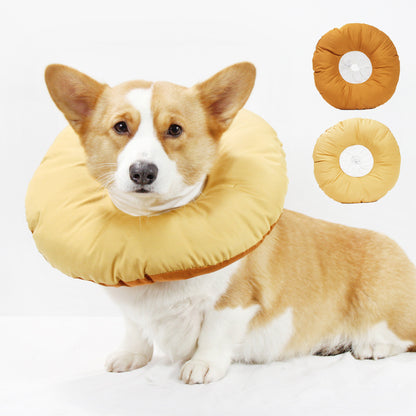 Yellow Adjustable Soft Elizabethan Collar for Pets - Comfortable Recovery Aid - L