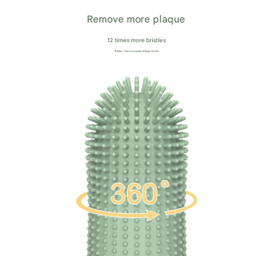 🦷 4 Pcs Blue Soft Silicone Pet Finger Toothbrush