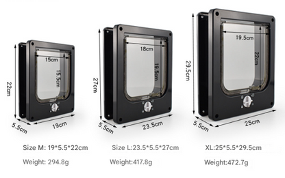 XL White 4-Way Locking Pet Door for Cats & Small Dogs – Magnetic, Weatherproof Flap